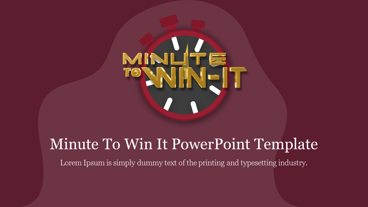 Minute To Win It PowerPoint Template